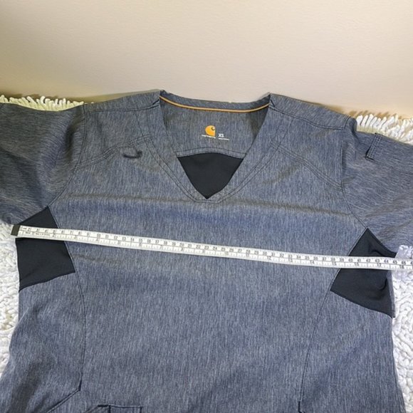 CARHARTT WOMEN'S MULTI-POCKET V-NECK SCRUB TOP - CHARCOAL Size XS - Picture 8 of 8